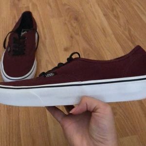 Authentic Maroon and Black Vans
